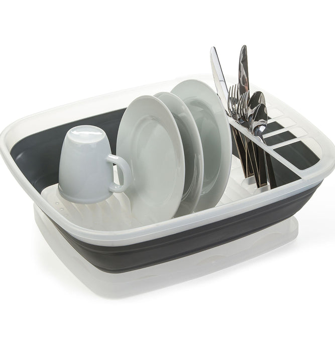 Progressive CDD-100 Prepworks Large Collapsible Dish Rack w/ Drain Board 16" x, 19"