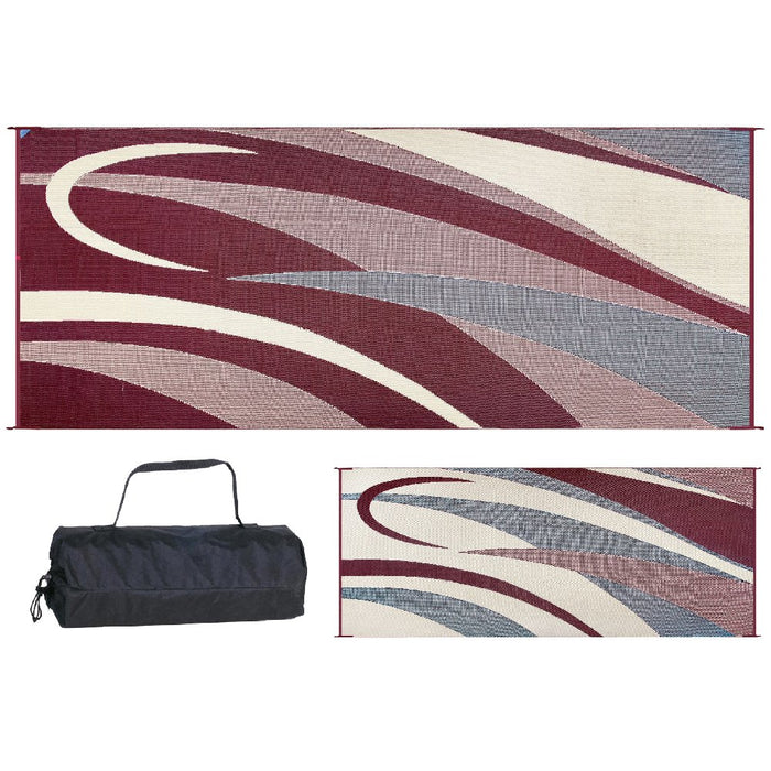 Ming's Mark GC5-BURG/BLK Reversible Mat, Graphic Burgundy/Beige, 8' x 20'