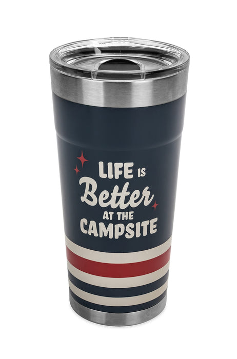 Camco 53326 Life Is Better At The Campsite Tumbler, 20 oz., Dark Blue