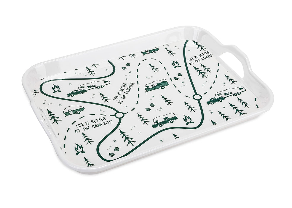 Camco 53488 XXX Melamine Tray, Green RV Map Design