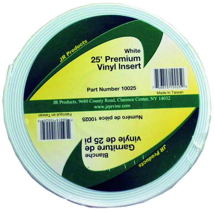 JR Products 10025 Vinyl Insert Premium, 25' White