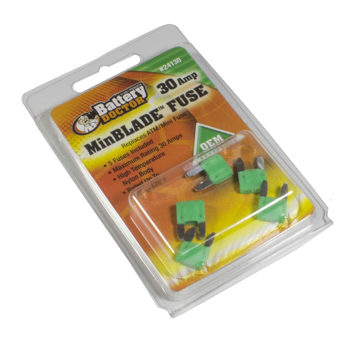 Wirthco 24130 Battery Doctor Minblade Fuses, 30A, 5/Pk