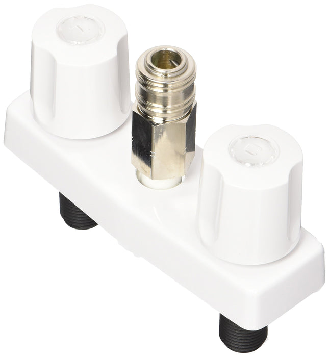 Valterra PF213247 Phoenix White Finish Two Handle RV Shower Faucet w/Quick, Connect Fitting
