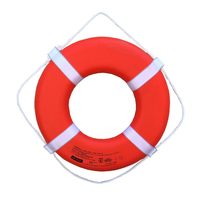 Cal-June GO-20 Jim-Buoy Closed Cell Foam U.S.C.G. Approved Life Ring w/ Webbing, Straps