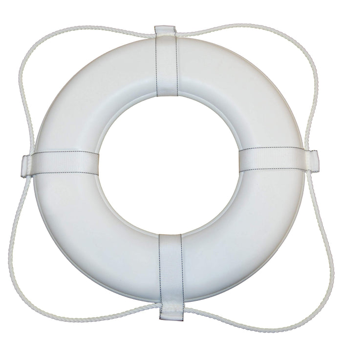 Taylor Made Products 365 Taylor Vinyl Coated Foam Life Ring, 20" White w/White Rope, 1/case