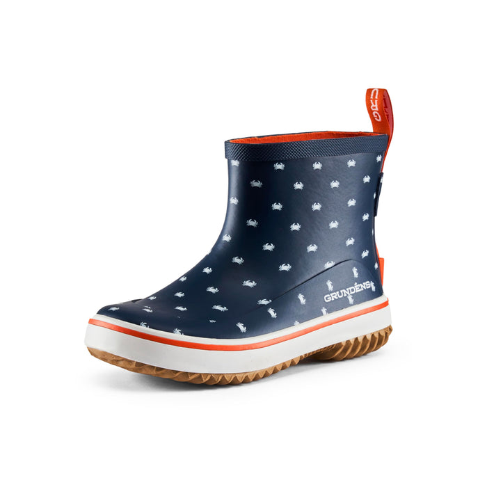 Grundens 60065-493-2009 Kid’s Guppy Rain Boot-Navy Crab Print-9