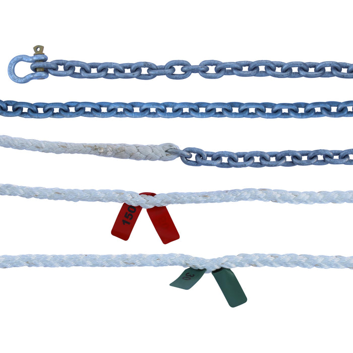 Titan Chain CAR8P58250H5150 Eight Strand Anchor Rode, 5/8" x 250' Line, 5/16" x 50' Chain