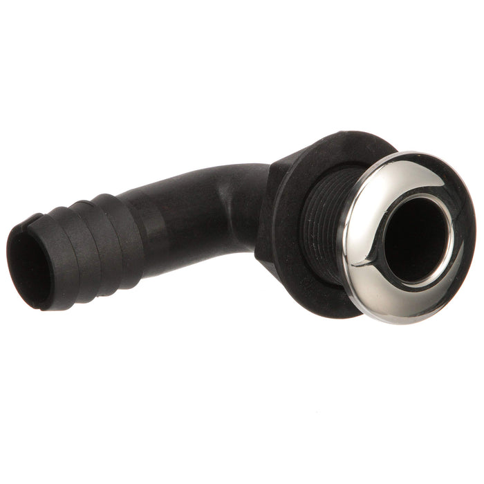 Seachoice 50-18561 90-Degree Thru-Hull Connector, Fits 1-1/8 In. ID Hose, 1-3/8 In. Max Hull