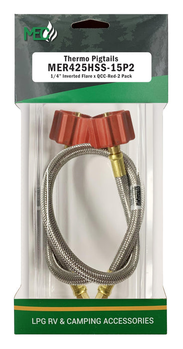 Marshall Excelsior MER425HSS-15P2 High Capacity QCC SS Braided Hose, 15", 2/Pk