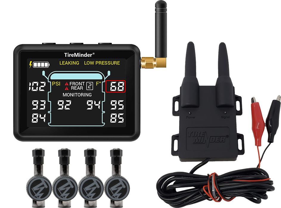 Minder Research TM22163 Tireminder I10 Pressure Monitoring, + Rhino Booster w/4 Flow-Thru Transmitters
