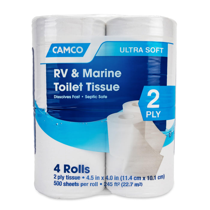 Camco 40274 Toilet Tissue-Toilet Paper 2 Ply 4/Pk 500 Sheets