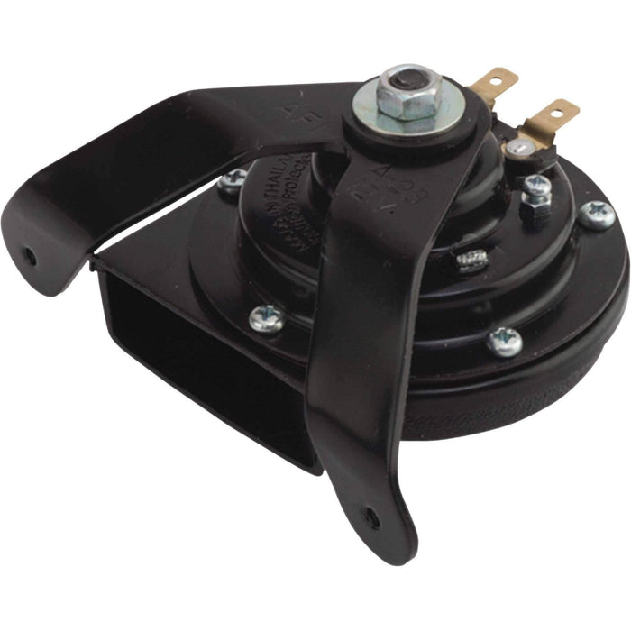Sea Dog 431410 Mini Compact Horn & Bracket, 107 DB, Black Finish, 3 Amp, Powder Coated Steel, 3-5/16" x 3-5/8"