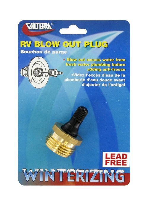Valterra P23518LFVP Blow Out Plug, Brass w/Valve