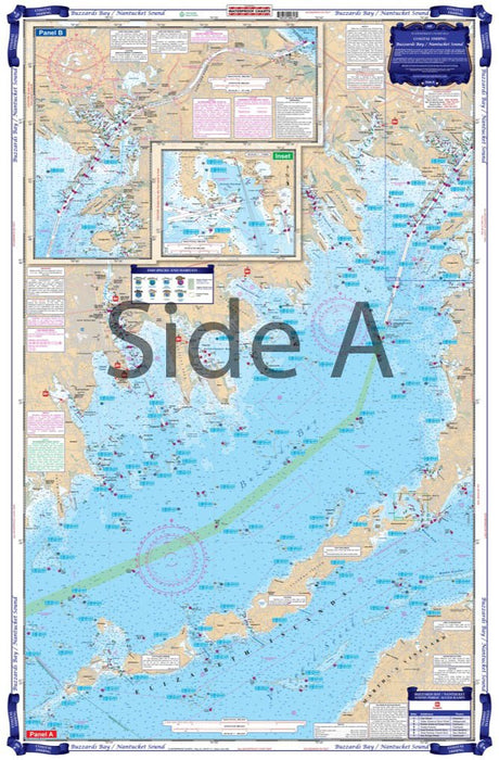 WATERPROOF CHART BUZZARDS BAY, NANTUCKET SOUND