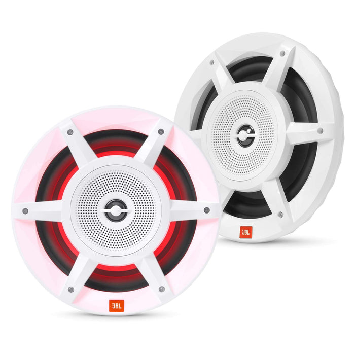 JBL STADIUMMW8030AM Marine 8" 3-Way Convertible Speakers w/RGB Lighting, White, 1 pr