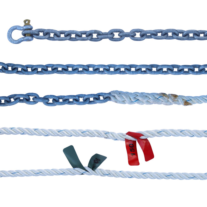 Titan Chain CAR3S58200H5115 Three Strand Anchor Rode, 5/8" x 200' Line, 5/16" x 15' Chain