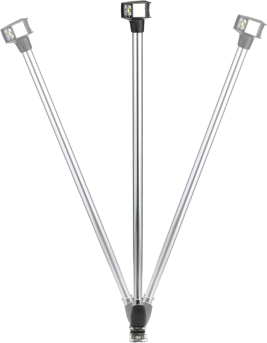 Attwood LED Folding Mastlight 36" Horizontal Stainless Steel Base (7836-S-1)