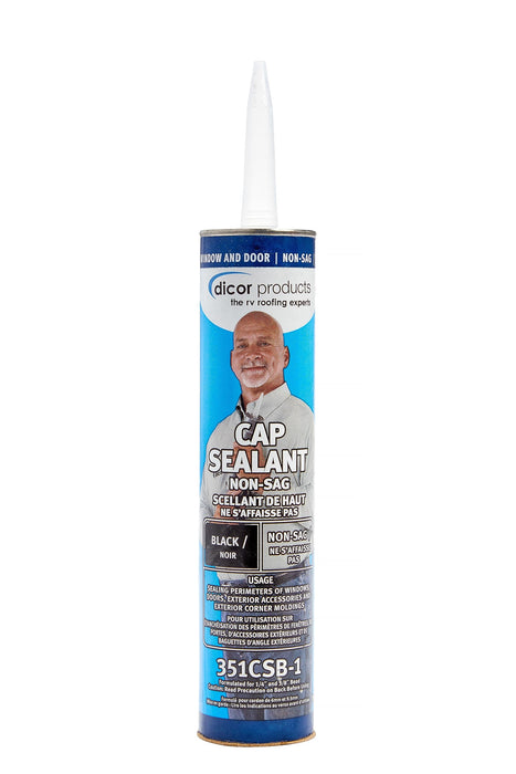 Dicor Corporation 351CSB-1 Clear Cap Sealant, 10 oz., Black