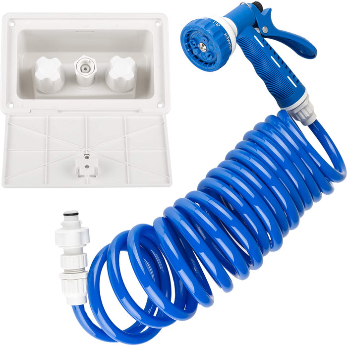 Dura Faucet DF-SA189-WT Exterior Quick Connect Spray Box Kit, White