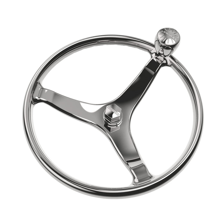 Lewmar 89700821 SWR Stainless Steering Wheel, 15.5" w/ 5/8" UNC Nut Set