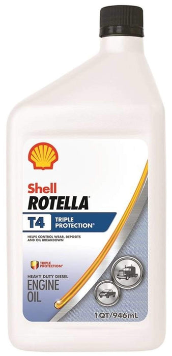 Shell Oil 550049483 Shell Rotella T4 Triple-Protection Heavy-Duty Diesel Motor, Oil, 15W-40, Qt.