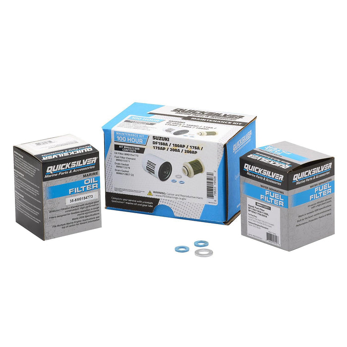 Mercury 8M0222309 Quicksilver 100 Hour Maintenance Kit, Suzuki DF150A/150AP/175A/175AP/200A/200AP