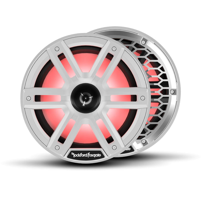 Rockford Fosgate M2-8H Color Optix Marine 2-Way Horn Speakers, White / Stainless