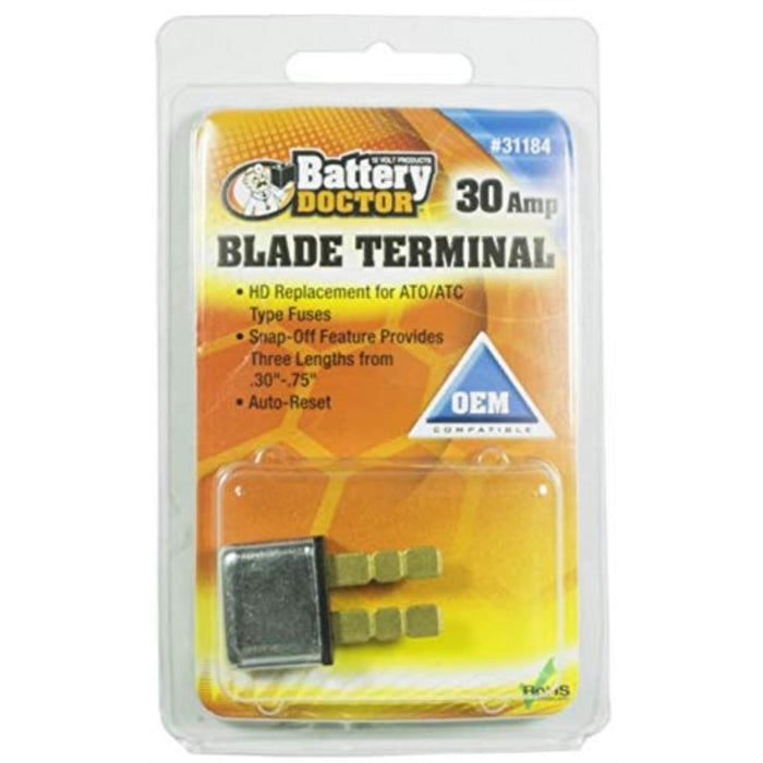 Wirthco 31184 Battery Doctor Auto Reset Circuit Breaker Blade Style, 30 Amp
