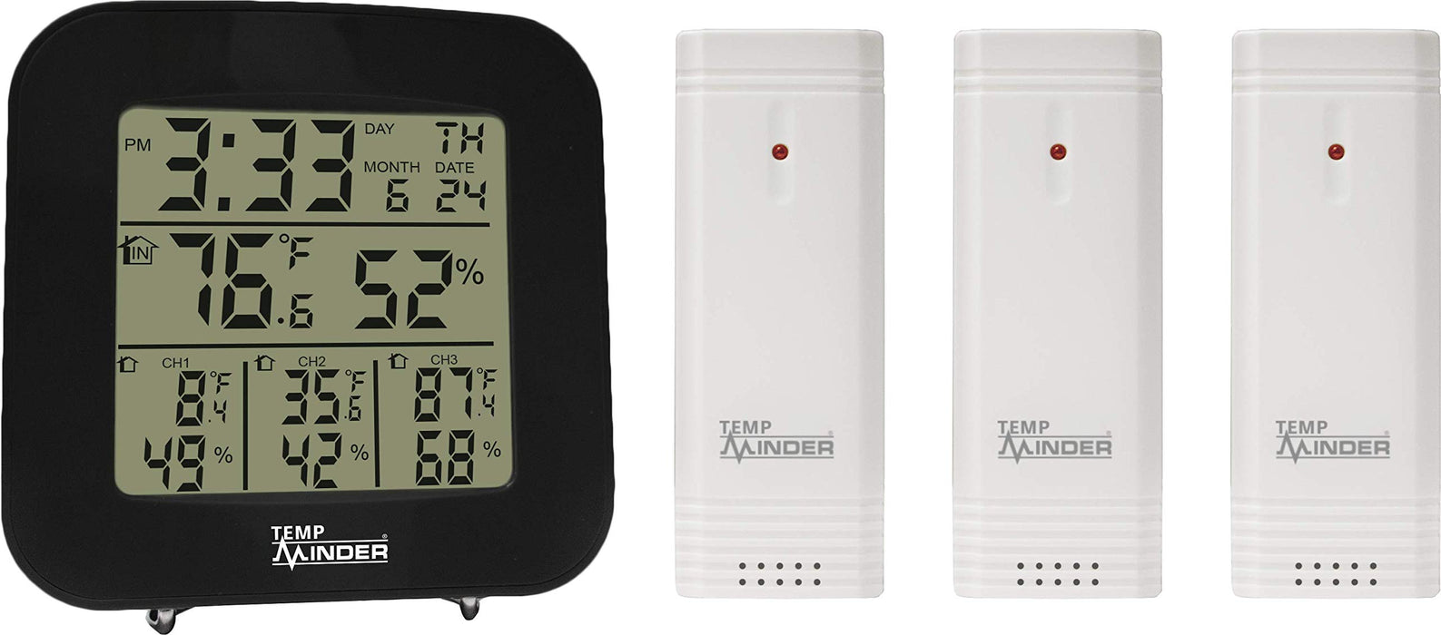 Minder Research TM22250VP Tempminder 4-Zone Temperature & Humidity Station