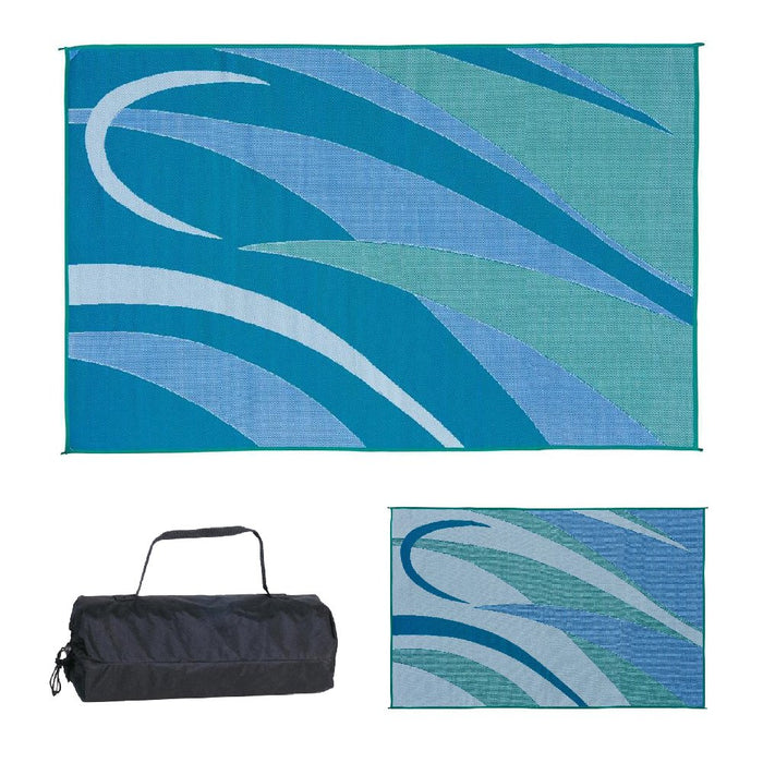 Ming's Mark GA3-BLU/GRN Reversible Mat, Graphic Blue/Green, 8' x 12'