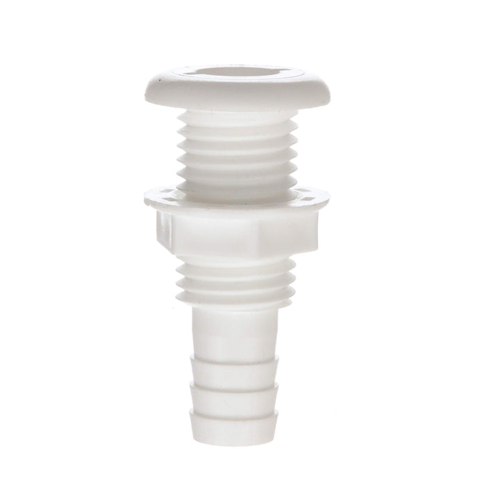 Seachoice 50-18051 Thru-Hull Connector w/ Broad Flange, Fits 3/4 In. ID Hose, 1-1/4 In. Max Hull