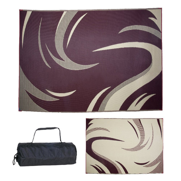 Ming's Mark SD8115 Reversible Mat, Swish, Burgundy/Tan, 8' x 11'