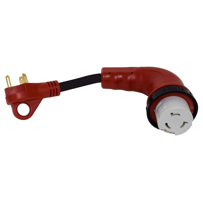 Valterra A10-3050D90 Mighty Cord 90Â° Adapter Cord, 30AM-50AF, Bulk