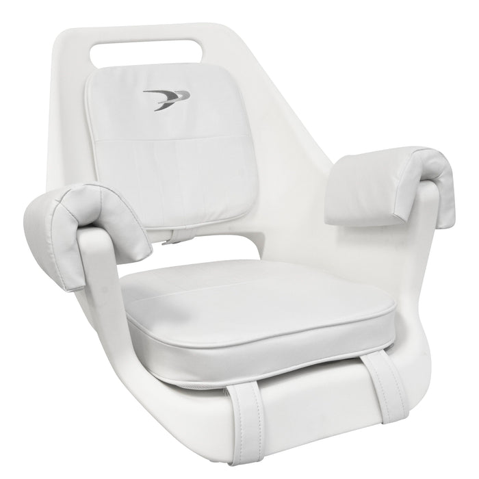 Wise Seats 8WD007-710 Wise Deluxe Pilot Chair w/Padded Arm Rests & Cushions, White