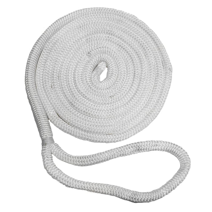 New England Ropes 50501600025 Double Braided Dockline, 1/2" x 25' White