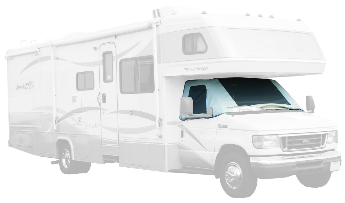 ADCO 2507 Class C Deluxe Windshield Cover With Roll-Up Windows For RV, White