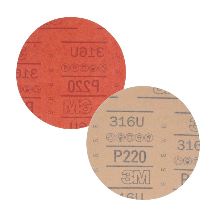 3M 1221 Red Hookit Disc 6 P220A 50/Bx