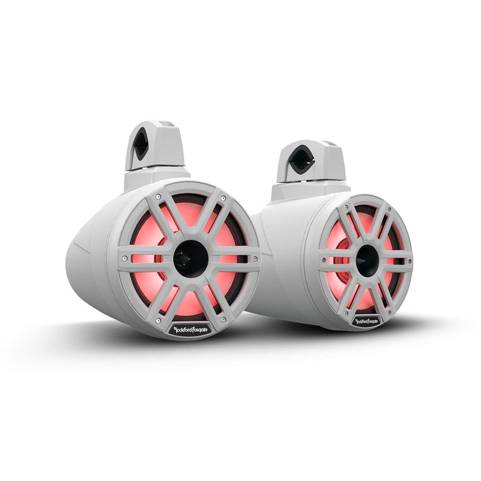 Rockford Fosgate M2WL-8H Color Optix 2-Way Horn Loaded Wake Tower Speakers, 8" w/ White & Stainless Grills