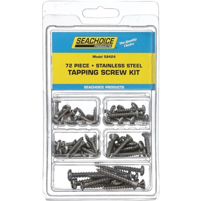 Seachoice KP5575SC Stainless Steel Tapping Screw Kit 72 Piece