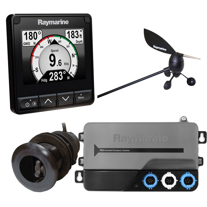 Raymarine T70216 i70s System Pack w/Color Instrument & Wind, DST Transducers, iTC-5, & STng Backbone