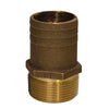 Groco Conector recto de tubo a manguera de flujo completo de bronce de 1-1/4" NPT x 1-1/2"
