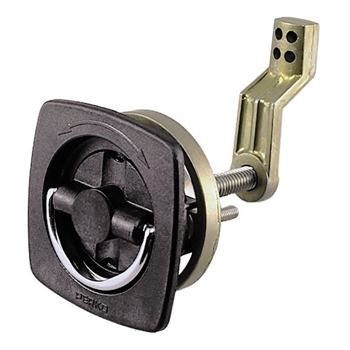 Perko 0932DP1BLK Pestillo empotrado - Sin bloqueo - 2.5" x 2.5" con barra de leva desplazada y golpe de polímero flexible