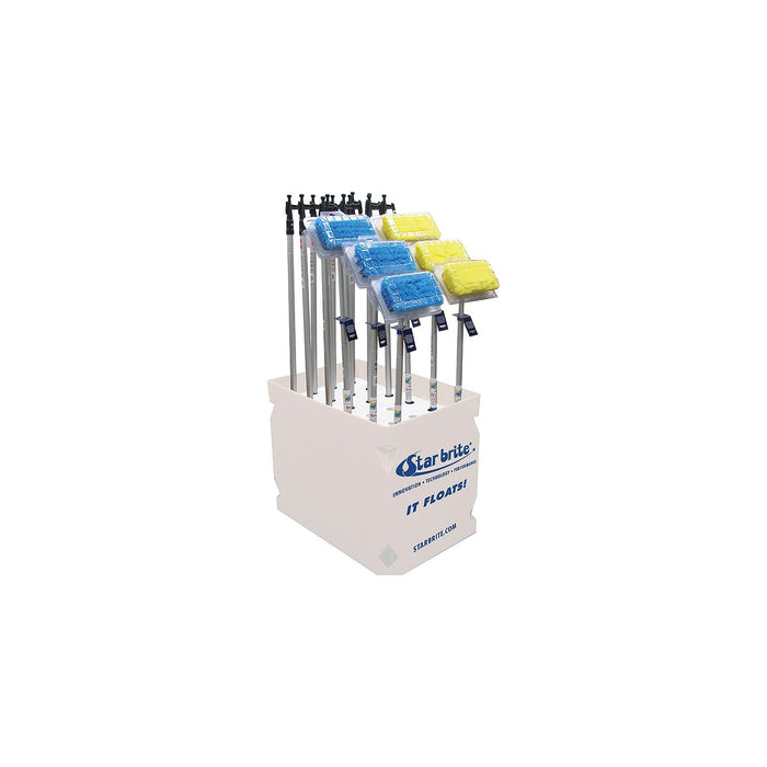 Star Brite 40818 Mixed Display With Boat Hooks, Blue & Yellow Brushes