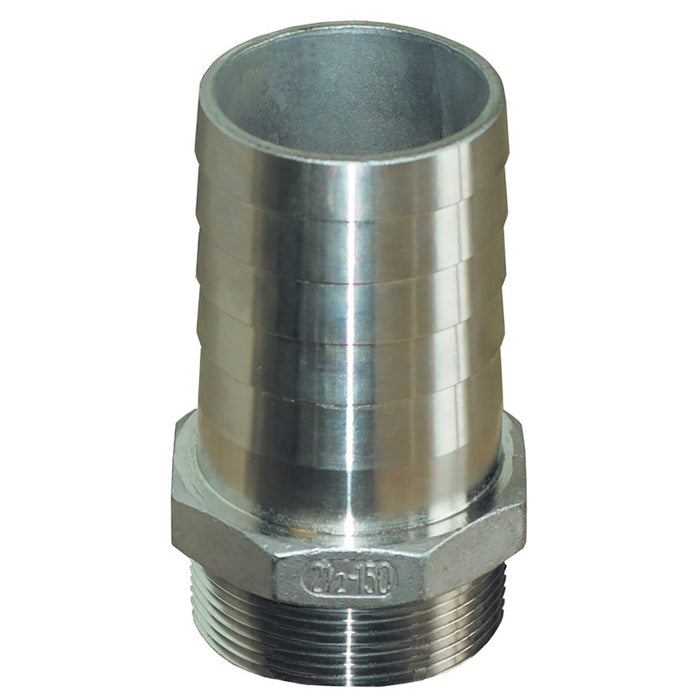 Accesorio recto para tubería a manguera de acero inoxidable GROCO de 1-1/2" NPT x 1-1/2" ID