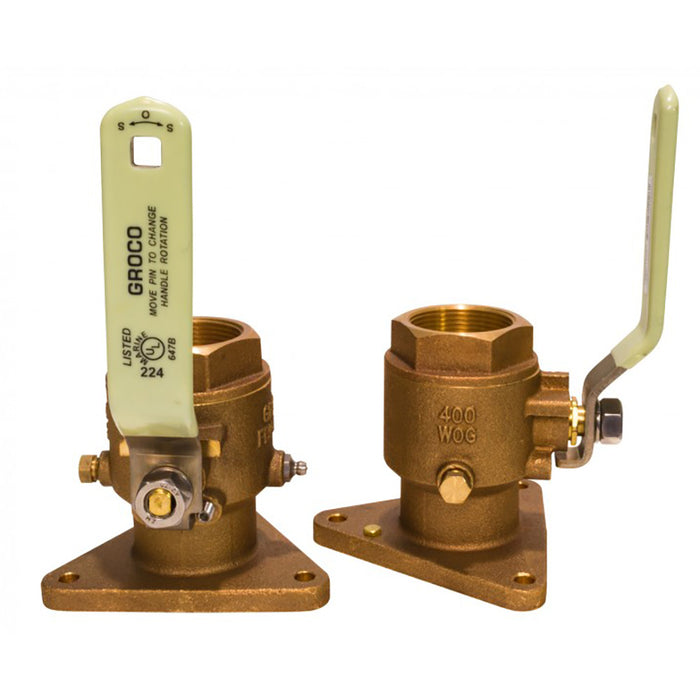 Groco Bronze FBV Series Tri Flanged Ball Valve Seacock