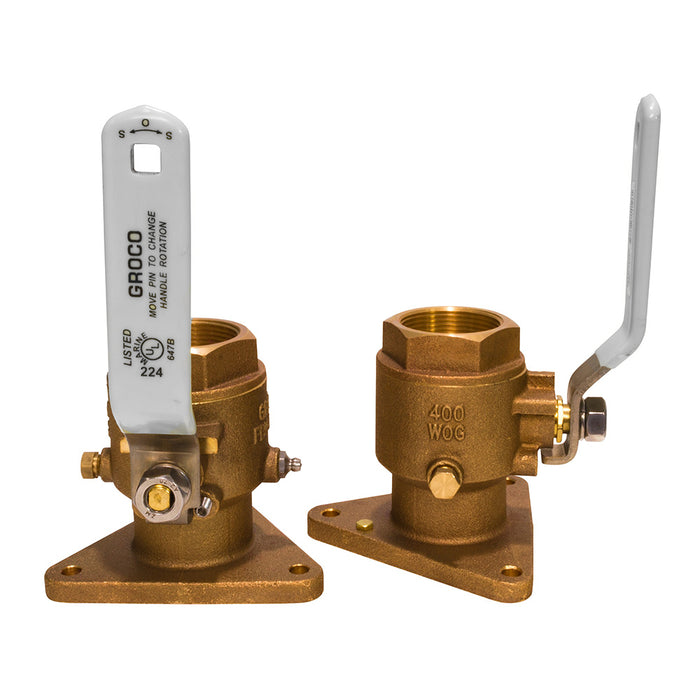 Groco Bronze FBV Series Tri Flanged Ball Valve Seacock
