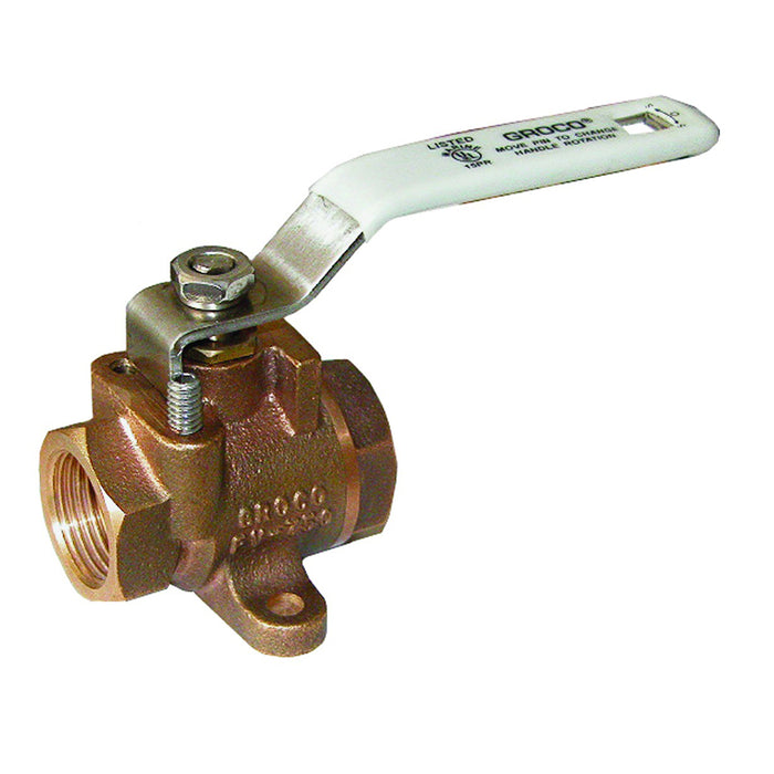 Válvula de combustible en línea de bronce GROCO de 1/4" NPT