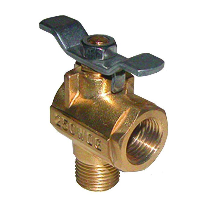 Válvula de combustible de bronce GROCO de 1/2" NPT a 90°
