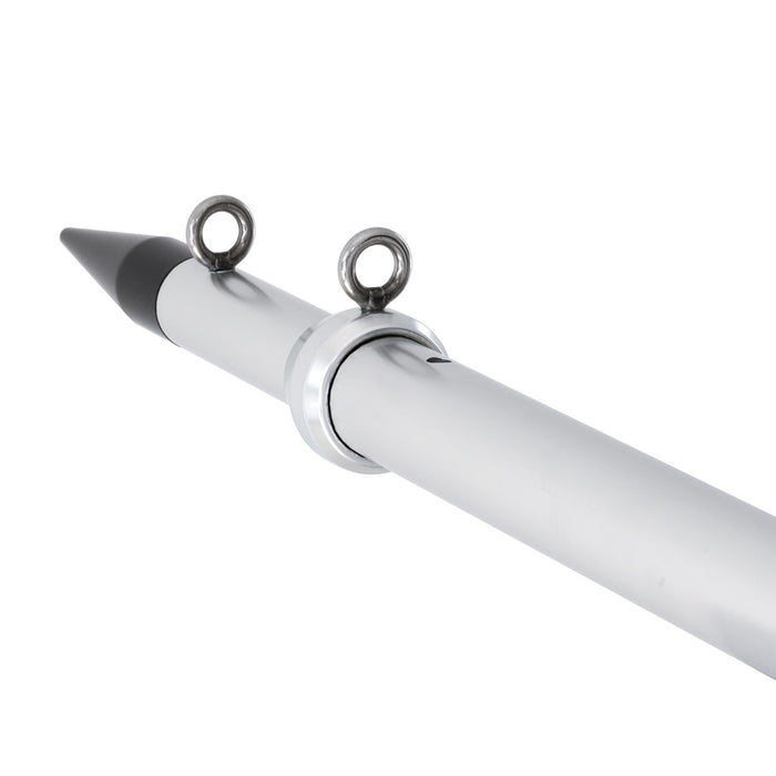 Poste telescópico de aluminio con centro de aparejo Tigress XD - 8' - Plateado