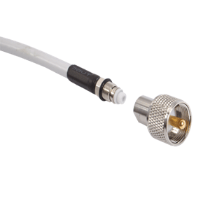 Conector PL-259-ER de rosca Shakespeare para cable con miniextremo FME de fácil enrutamiento